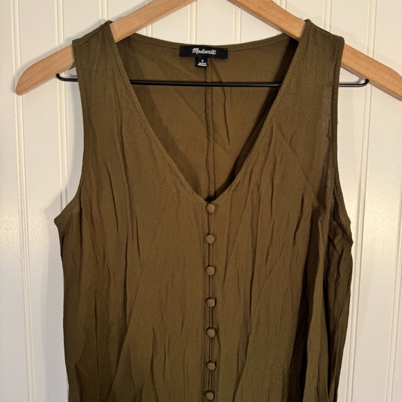 Madewell Heather Button Front Sleeveless Dress Green Size Small - Picture 3 of 9